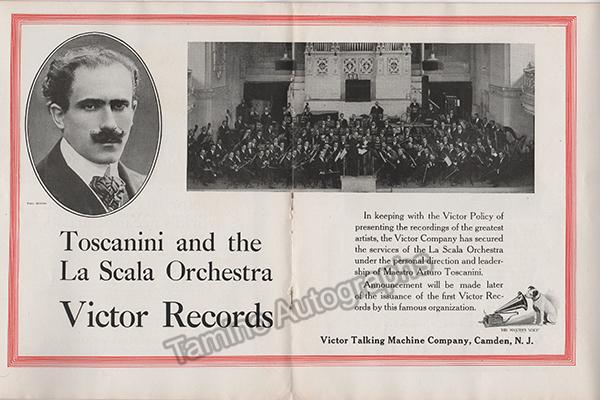 Toscanini, Arturo - La Scala US Tour Souvenir Program 1920-1921 - Tamino