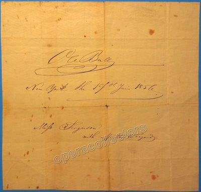 Bull, Ole - Signed Note and Photo