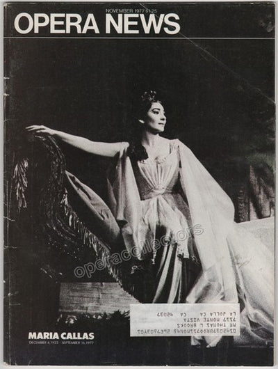 Callas, Maria - Opera News Magazine 1977