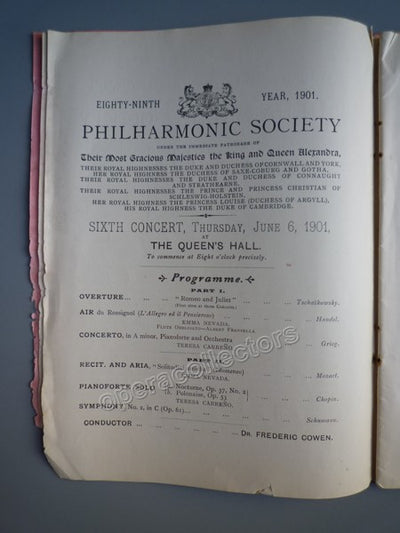 Carreño, Teresa - Godowski, Leopold - Philharmonic Soc. Concert - Program 1901 Emma Nevada