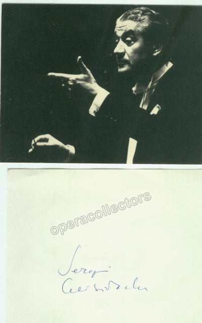 Celibidache, Sergiu - Signature on Album Leaflet and Photograph