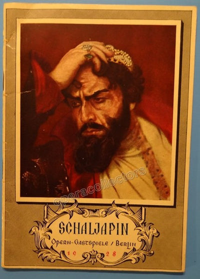 Chaliapin, Fedor - Concert Series Program Berlin 1928 with Many Photos