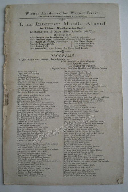 unknown concert playbills vienna 1894 1914 lot of 5 1