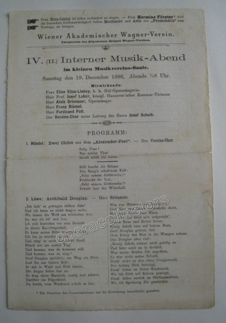 unknown concert playbills vienna 1894 1914 lot of 5 3