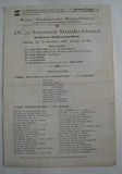 Concert Playbills Vienna 1894-1914 - Lot of 5