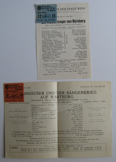Die Meistersinger - Tannhauser - Set of 2 programs Vienna City Opera