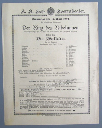 Die Walkure - Hofoper Wien 1904 - Bruno Walter