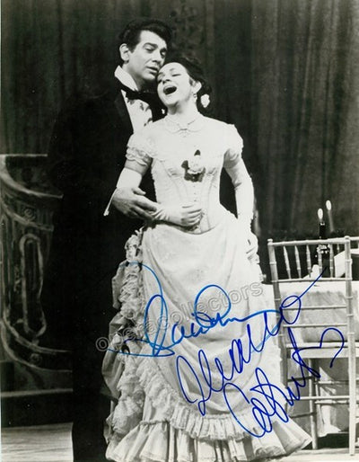 Domingo, Placido - Cotrubas, Ileana - Double Signed photo in La Traviata