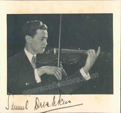 Dushkin, Samuel - Signed Photo with violin
