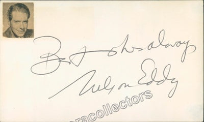 Eddy, Nelson - Signed Card