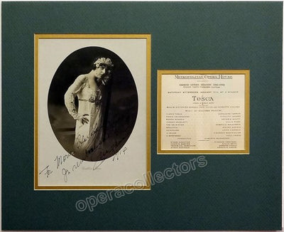 Farrar, Geraldine - Signed Photo in Tosca + Program Clip