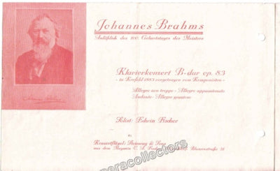 Fischer, Edwin - Concert Program 1933