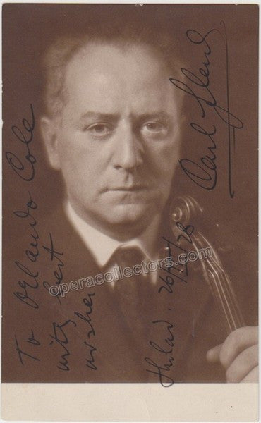 Flesch, Carl - Signed Photo Postcard with Violin