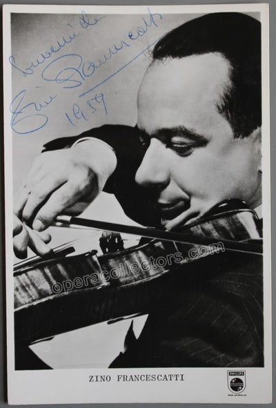 Francescatti, Zino - Signed Photo with violin