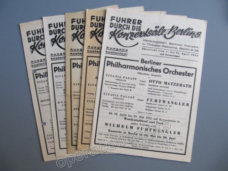 Furtwangler, Wilhelm -  5 concert announcements 1952-1954