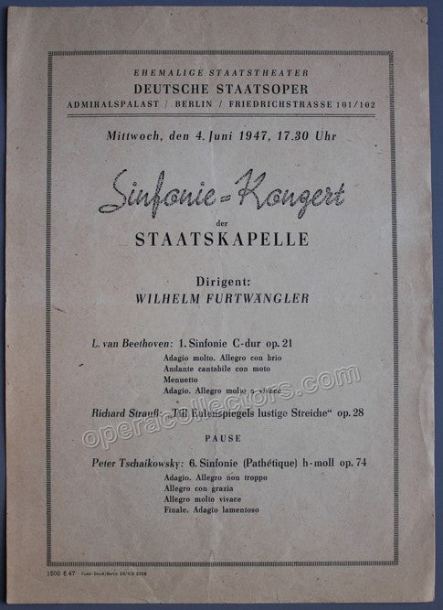 Furtwangler, Wilhelm - Berlin State Opera Concert 1947