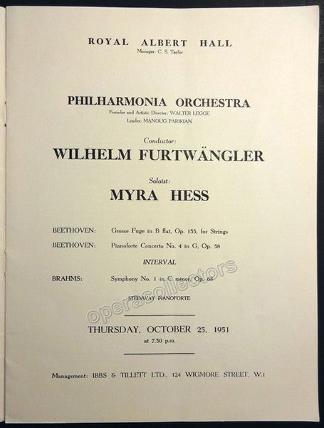 Furtwangler, Wilhelm - Hess, Myra - Concert at Royal Albert Hall 1951