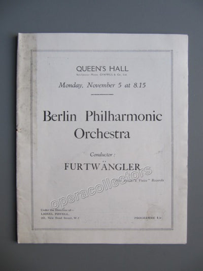 Furtwangler, Wilhelm - Program 1928