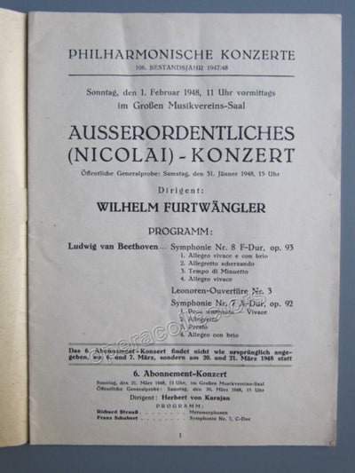 Furtwangler, Wilhelm - Program 1948