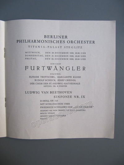 Furtwangler, Wilhelm - Program 1950