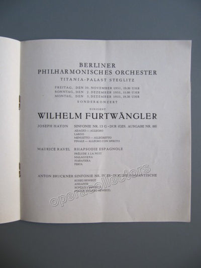 Furtwangler, Wilhelm - Program 1951