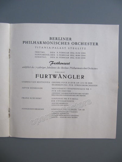 Furtwangler, Wilhelm - Program 1952