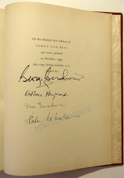 Gershwin, George - Signed Score Porgy & Bess - Limited First Edition!