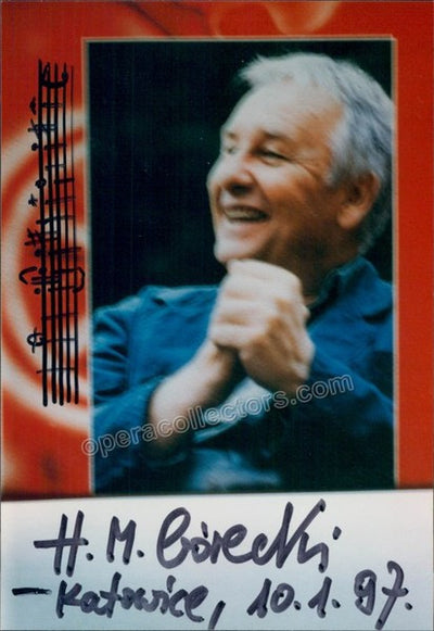 Gorecki, Henryk - Signed Photo with music quote