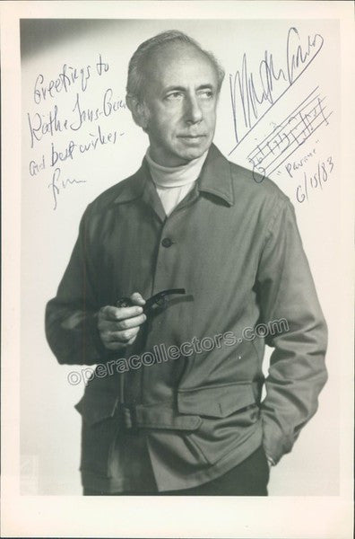 Gould, Morton - Signed Photo with Autograph Music Quote Signed