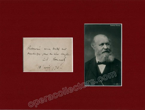 unknown gounod charles signed note and photo 1