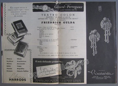 Gulda, Friedrich - Concert program T. Colon 1952