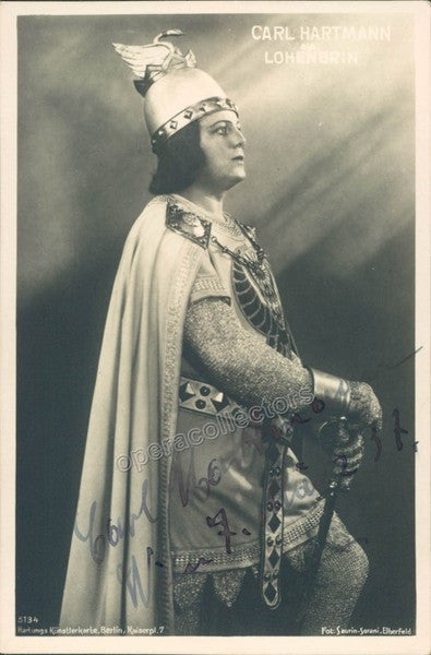 Hartmann, Carl - Signed Photo as Lohengrin