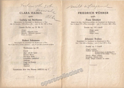 Haskil, Clara and Fuhrer, Friedrich - Concert Program 1953