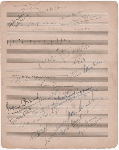 Heifetz, Jascha - Iturbi, Jose - Ormandy, Eugene & many more! Multiple signed score page