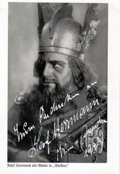 Herrmann, Josef - Signed Photo postcard as Wotan