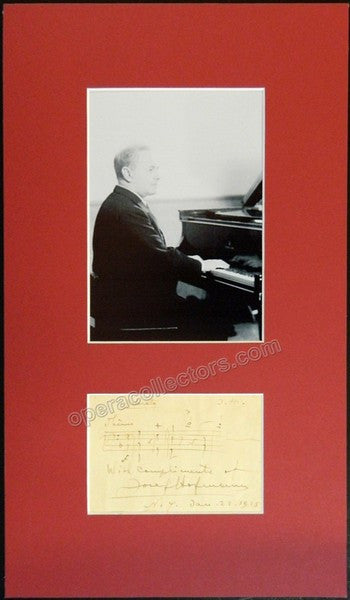 unknown hofmann josef autograph music quote signed 1925 1