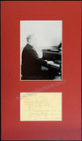 Hofmann, Josef - Autograph Music Quote Signed 1925