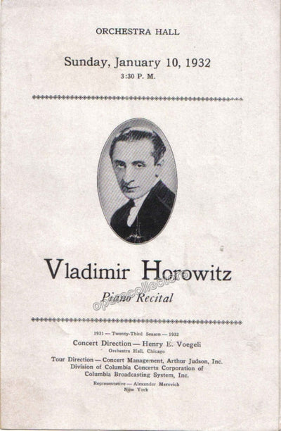 Horowitz, Vladimir - 1932.01.10