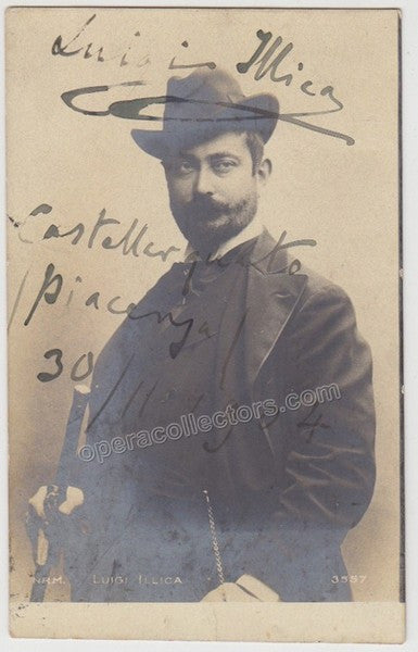 Illica, Luigi - Signed Photo postcard