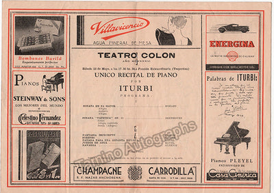 Iturbi, Jose - 2 Concert Programs - Teatro Colon, Buenos Aires, 1935-36