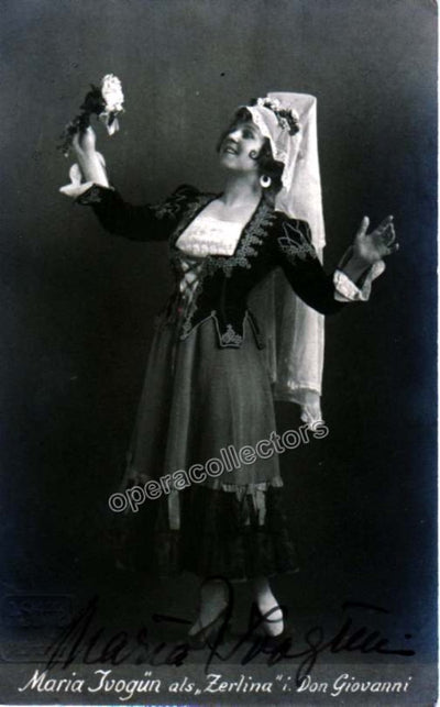 Ivogun, Maria - Signed postcard as Zerlina