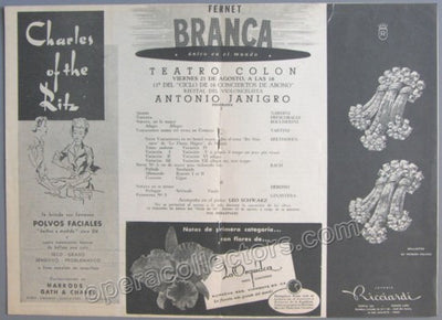 Janigro, Antonio - Concert program - Teatro Colon, Buenos Aires, 1953