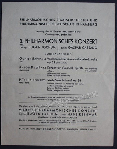 Jochum, Eugen - Concert program 1934