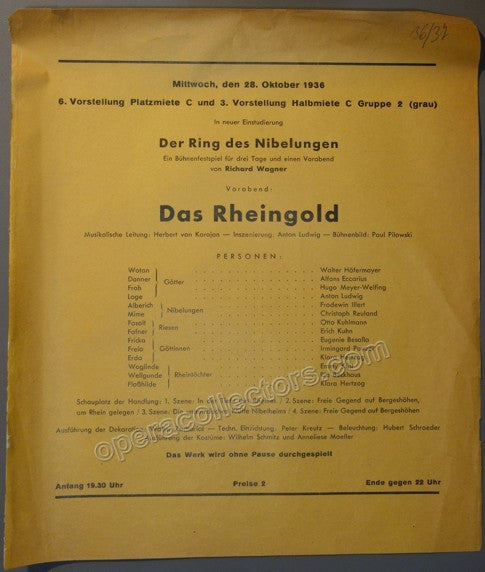 Karajan, Herbert - Das Rheingold - Aachen Opera House 1936 – Tamino