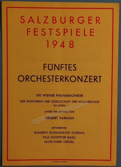 Karajan, Herbert von - Salzburg Festival Program 1948