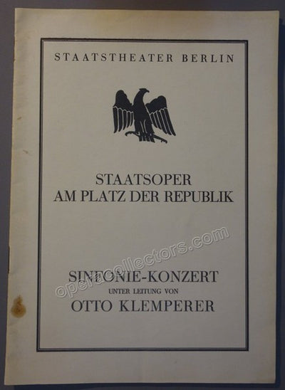 Klemperer, Otto - Krauss, Clemens - Pollak, Egon - Rosenstock, Joseph - Lot of 4 Mahler programs