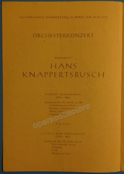 Knappertsbusch, Hans - Salzburg Festival Program 1948