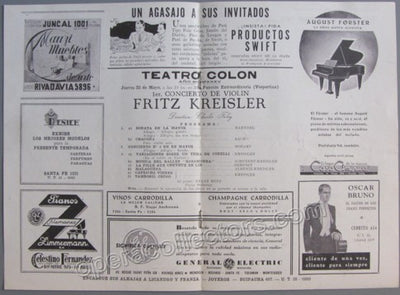 Kreisler, Fritz - Program T. Colon 1935
