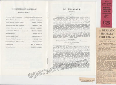La Traviata at Royal Opera House Program & Ticket 1958