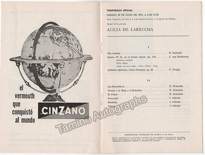 Larrocha, Alicia de - 2 Concert Programs - Teatro Colón, Buenos Aires, 1961-63